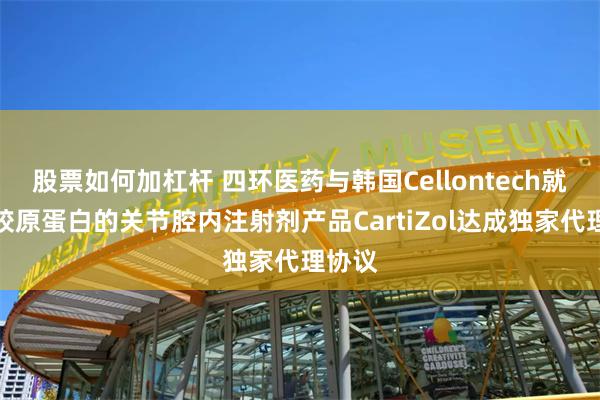 股票如何加杠杆 四环医药与韩国Cellontech就使用胶原蛋白的关节腔内注射剂产品CartiZol达成独家代理协议