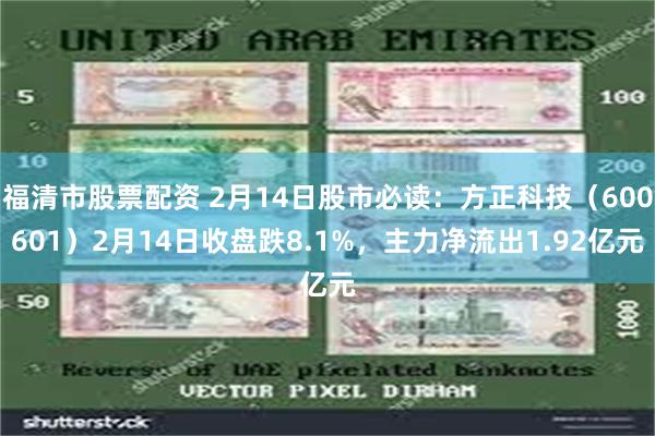 福清市股票配资 2月14日股市必读：方正科技（600601）2月14日收盘跌8.1%，主力净流出1.92亿元